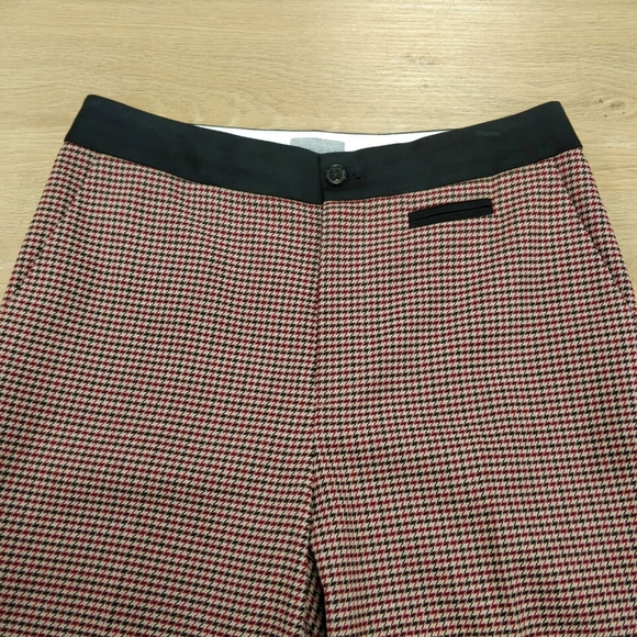 $350 GREY JASON WU Milano Stretch Skinny Pants Houndstooth Plaid Red Multi 4 - Picture 4 of 9